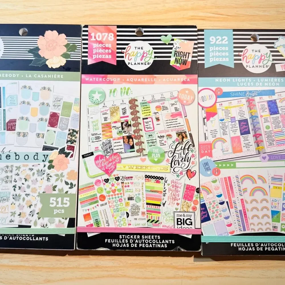 Happy Planner Lot - Bag, stickers, pins, magnets